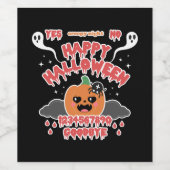 Creepy Niedlich Kawaii Halloween Ghost Board Weinetikett (Einzelnes Label)
