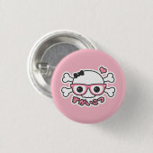 Creepy Niedlich Pastel Nerd Skull Button (Vorne & Hinten)