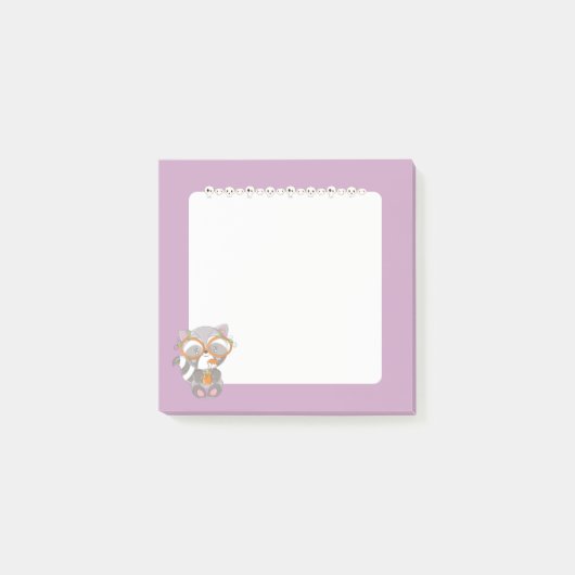 Creepy Niedlich Raccoon Post-it Klebezettel (Vorderseite)