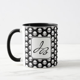 Creepy Niedlich Skulls Initialen Tasse