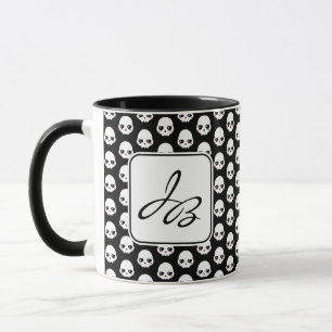 Creepy Niedlich Skulls Initialen Tasse