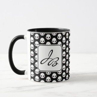 Creepy Niedlich Skulls Initialen Tasse