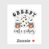 Creepy Niedlich Vibes Retro Ghost & Pumpkin Coquet Aufkleber (Blatt)