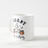 Creepy Niedlich Vibes Retro Ghost & Pumpkin Coquet Kaffeetasse (Vorderseite Links)