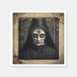 Creepy Nun Gothic Halloween Geständnis Serviette