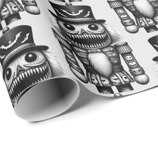 Creepy Nutcracker Geschenkpapier (Rolleneckpunkt)