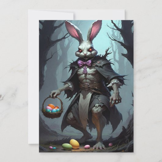 Creepy Oaster Bunny Dark Fantasy Feiertagskarte (Vorderseite)