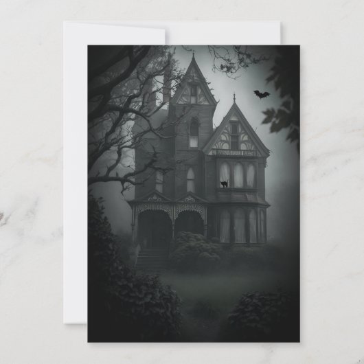 Creepy Old House Halloween-Party Einladung (Rückseite)