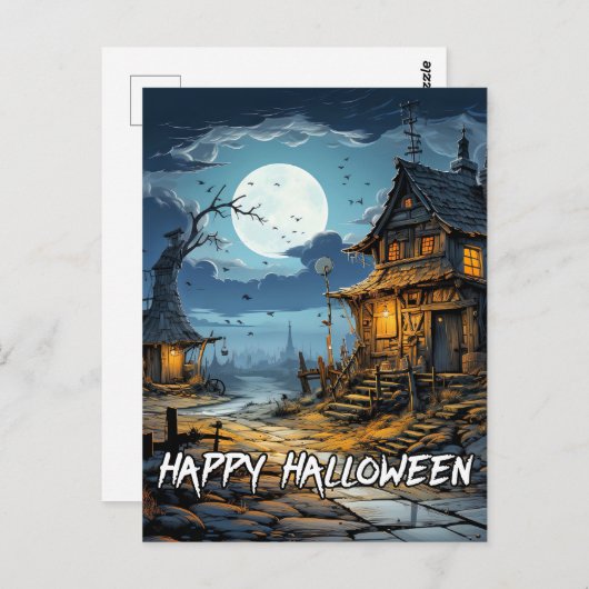 Creepy Old Spuk House Postkarte (Vorne/Hinten)