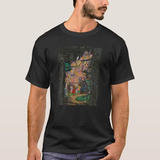 Creepy Old Witch Retro Fairy Tale Hansel und Grete T-Shirt (Vorderseite)