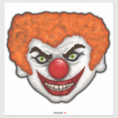 Creepy Orange Hair Clown Face | Cheries Art 2020 Aufkleber (Blatt)