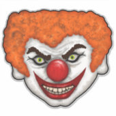 Creepy Orange Hair Clown Face | Cheries Art 2020 Aufkleber (Vorderseite)