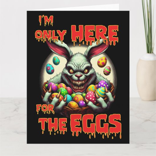 Creepy Ostersonne mit bunten Ostereiern Dankeskarte (Vorderseite)