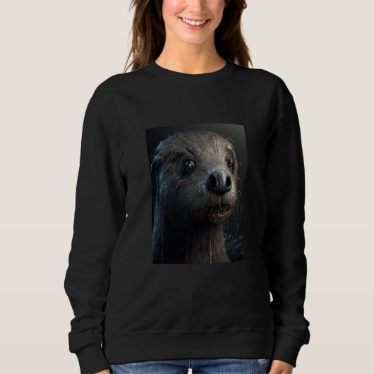 Creepy Otter Creature Spooky Zombie Otter  2 Sweatshirt (Vorderseite)