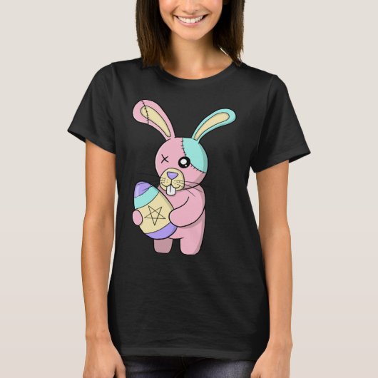 Creepy Pastel Goth Easter Bunny Cute T-Shirt (Vorderseite)