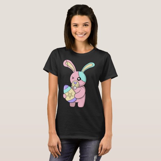 Creepy Pastel Goth Easter Bunny Cute T-Shirt (Vorne ganz)