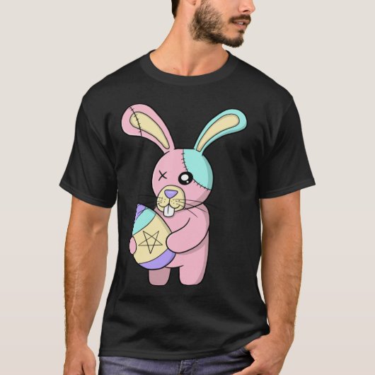 Creepy Pastel Goth Easter Bunny Cute T-Shirt (Vorderseite)
