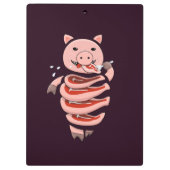 Creepy Pig Ironic Horror Klemmbrett (Rückseite)