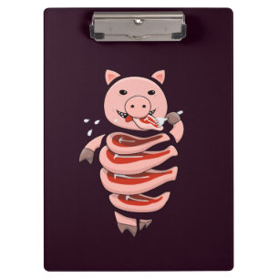 Creepy Pig Ironic Horror Klemmbrett