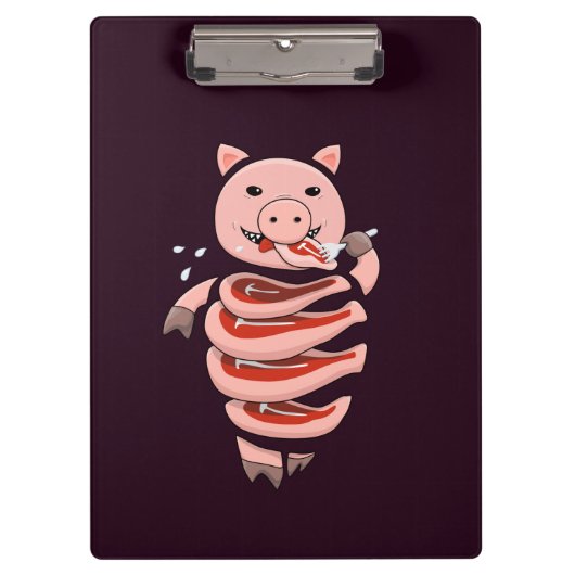 Creepy Pig Ironic Horror Klemmbrett (Vorderseite)