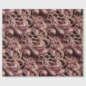 Creepy Pink Alien Slimy Tentacle and Vines Geschenkpapier (Flach)