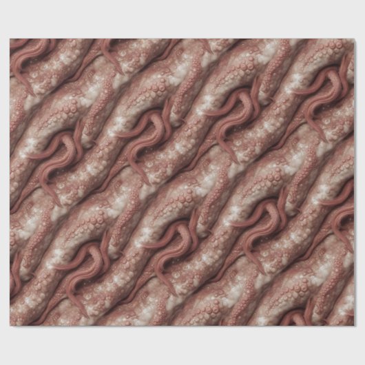 Creepy Pink Alien Tentacles Wrapping Paper Geschenkpapier (Flach)