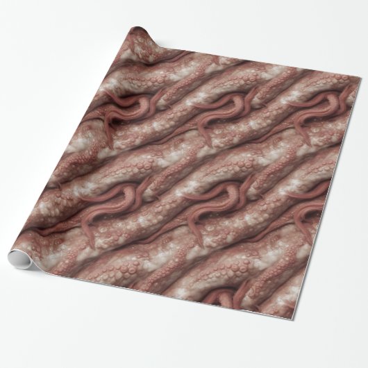 Creepy Pink Alien Tentacles Wrapping Paper Geschenkpapier (Ungerollt)