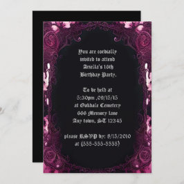 Creepy Pink Gerahmt Black Mirror Sweet 16 Geburtst Einladung