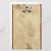 Creepy Pirate Skull & Crossed Cutlasses Briefpapier (Vorne/Hinten)