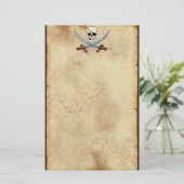 Creepy Pirate Skull & Crossed Cutlasses Briefpapier (Stehend Vorderseite)