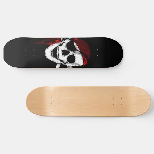 Creepy Pirate Skull und Crossbones Skateboard (Horizontal)