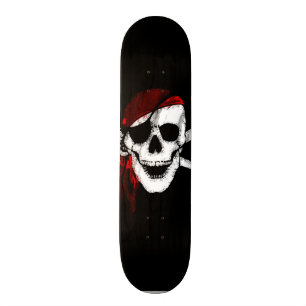 Creepy Pirate Skull und Crossbones Skateboard