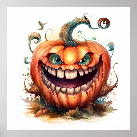 Creepy Pumpkin Art Poster (Vorne)
