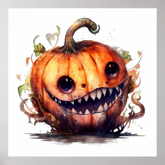 Creepy Pumpkin Art Poster (Vorne)