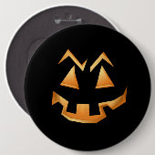 Creepy Pumpkin Face Halloween Button (Vorne & Hinten)