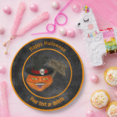 Creepy Pumpkin Face Personalisiertes Halloween-Par Pappteller (Party)