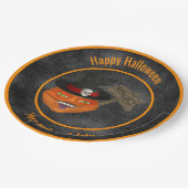 Creepy Pumpkin Face Personalisiertes Halloween-Par Pappteller (Schrägansicht)