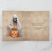Creepy Pumpkin Ghost Happy Halloween Card Karte (Innenseite)