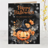 Creepy Pumpkin Ghost Happy Halloween Card Karte (Gelbe Blume)