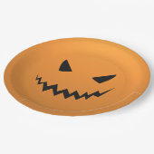 Creepy Pumpkin Halloween-Party Paper Tellers Pappteller (Schrägansicht)