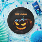 Creepy Pumpkin Happy Halloween Paper Plate Pappteller (Party)