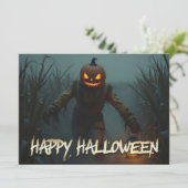 Creepy Pumpkin Head Halloween Szene (Stehend Vorderseite)
