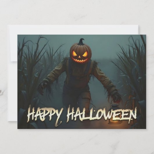 Creepy Pumpkin Head Halloween Szene (Vorderseite)