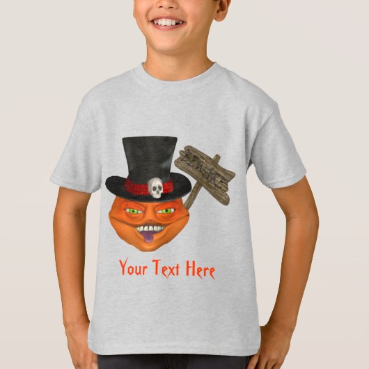 Creepy Pumpkin Head Halloween T-Shirt (Vorderseite)