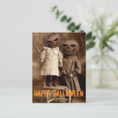 Creepy Pumpkin Head Kids Halloween Postcard Postkarte (Stehend Vorderseite)