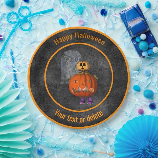 Creepy Pumpkin Man Personalisiert Halloween-Party Pappteller (Party)
