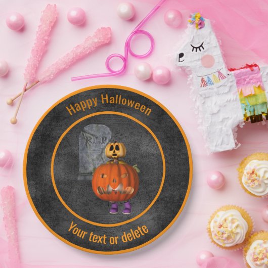 Creepy Pumpkin Man Personalisiert Halloween-Party Pappteller (Party)