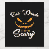 Creepy Pumpkin Monster Halloween Weinetikett (Einzelnes Label)