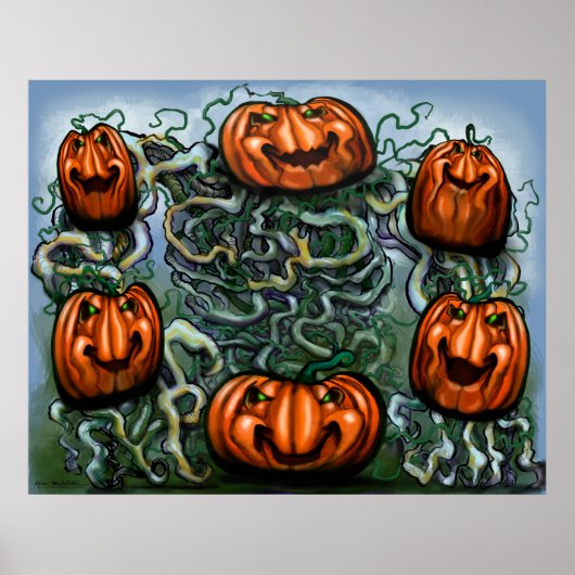 Creepy Pumpkin Vines Poster (Vorne)
