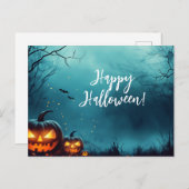 Creepy Pumpkins by Night Halloween Grußkarte Postkarte (Vorne/Hinten)